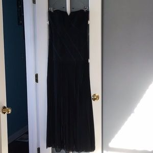 Nicole Miller knee length dress with ribbon floor length overlay